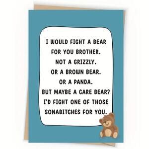 Care Bears Birthday, Adult, Brother - 5" x 7"